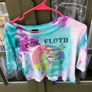 Pink Floyd band t short sleeve tie dye top